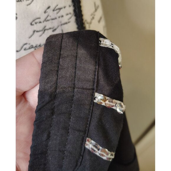 Sandy Starkman XL Skirt, Black White Embroidered, Boho Hippie, Maxi Cotton READ - Picture 4 of 8